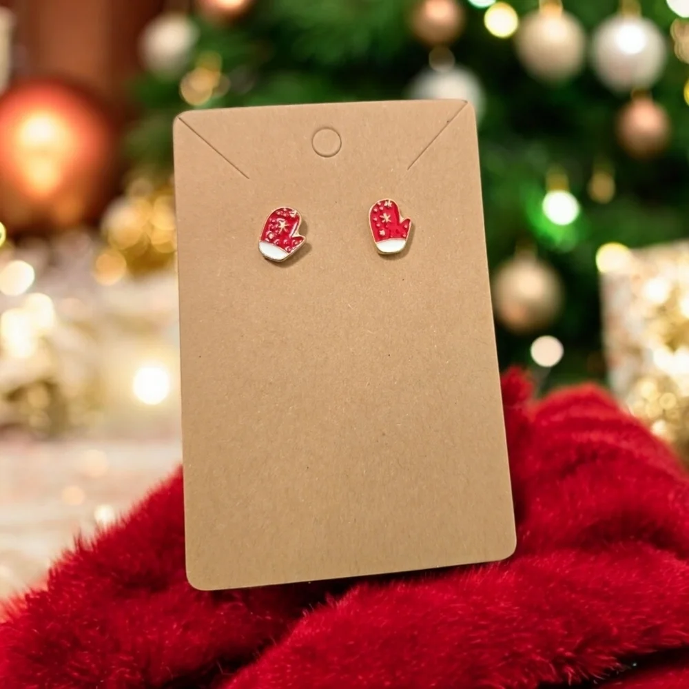 Mittens Holiday Festive Stud Earrings - Picture 2 of 2